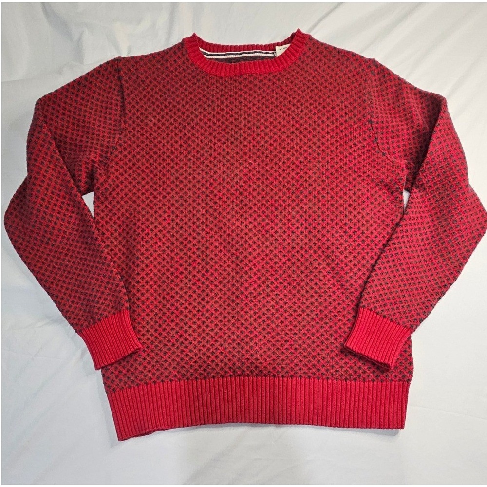 Weatherproof Vintage Men's Small‎ Red Black Textured Cotton Crewneck Sweater S